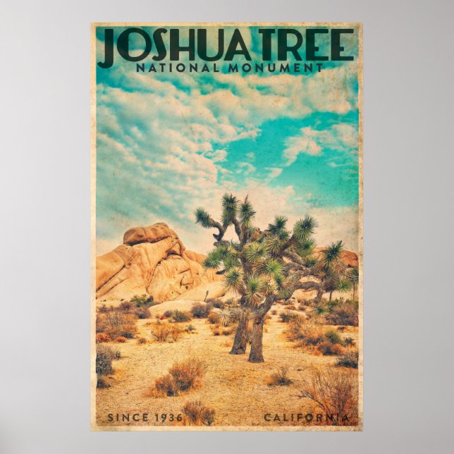 Vintag Joshua Tree Travel Poster (Vorne)