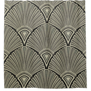 Vintag,Jugendstil,beige,grau,art Deko, französisch Duschvorhang