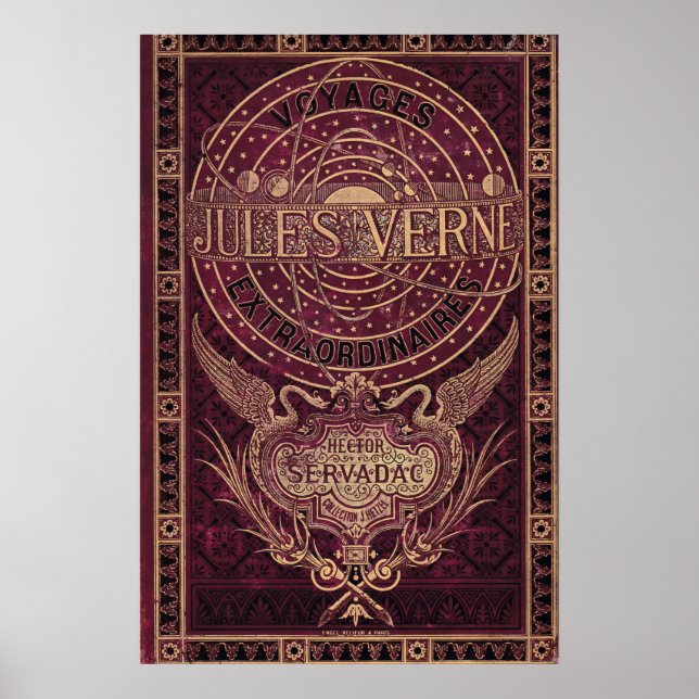 Vintag Jules Vern "Steampunk Cover Art" Poster (Vorne)