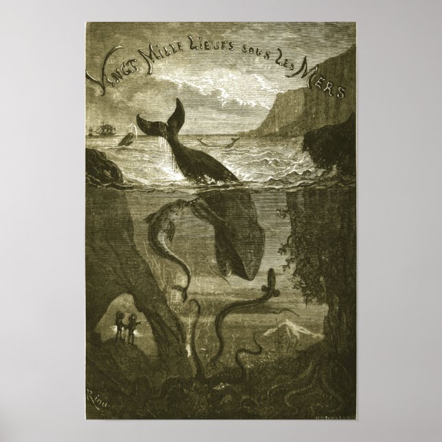 Vintag Jules Verne 20.000 Ligen... Poster (Vorne)