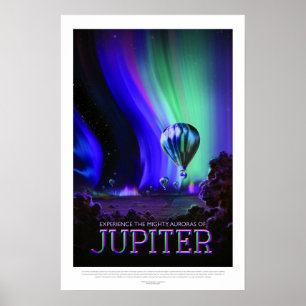 Vintag Jupiter Mighty Auroras Balloon Travel Poster