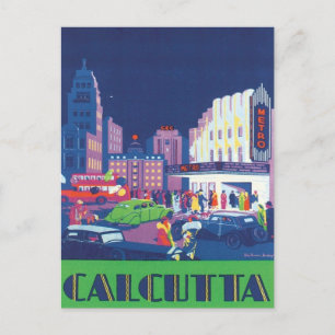 Vintag Kalkutta Kalkutta Indien Postkarte