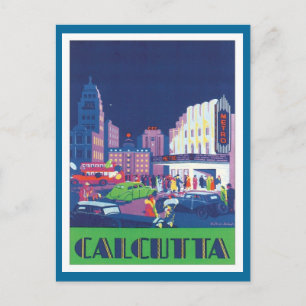 Vintag Kalkutta Kalkutta Indien Postkarte