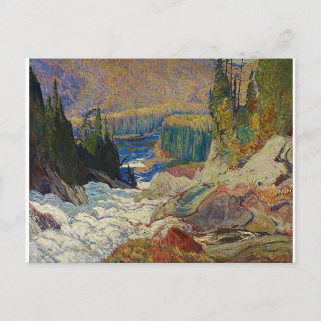 Vintag kanadischer J. E. Jackson Waterfall Paintin Postkarte (Vorderseite)