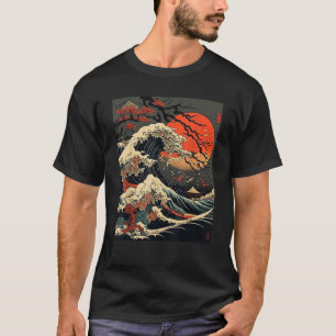 Vintag Kanagawa Japanisch Die große Welle Cherry B T-Shirt