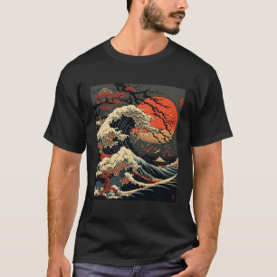 Vintag Kanagawa Japanisch Die große Welle Cherry B T-Shirt