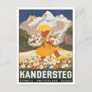 Vintag Kandersteg Schweiz Postkarte