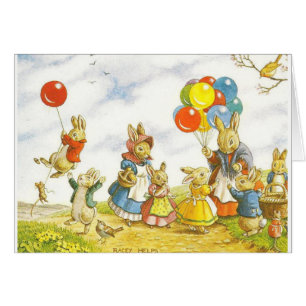 Vintag, Kaninchen, Ballon-Verkäufer