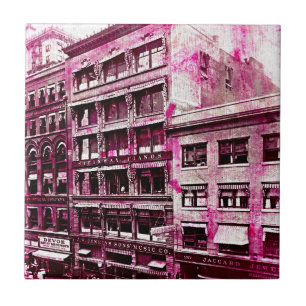 Vintag Kansas City Pink Grunge Fliese