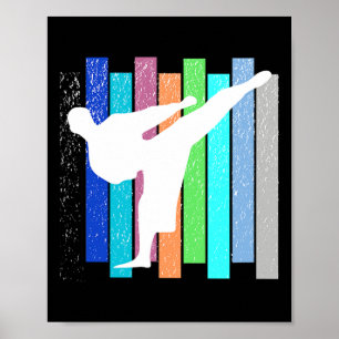 Vintag Karate Judo Kickboxing Wrestling Männer Fra Poster