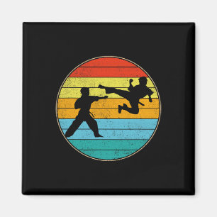 Vintag Karate Kids Martial Arts Fighter Retro Kar Magnet