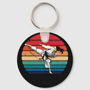 Vintag Karate Martial Arts Women Schlüsselanhänger