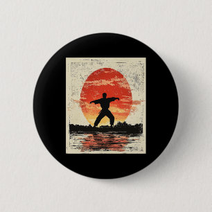 Vintag Karate Not Silhouette Japanischer Mart Button