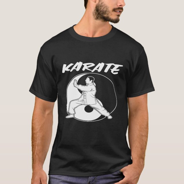 Vintag Karate Yin Yang T - Shirt (Vorderseite)