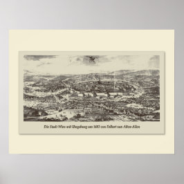 Vintag Karte | Wien-Umgebung 1683 Poster