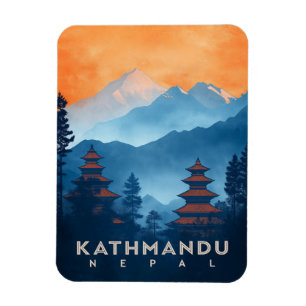 Vintag Kathmandu Temple Nepal Magnet