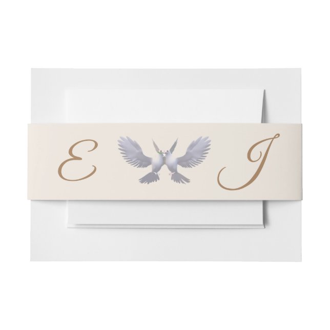 Vintag katholisch Mit Monogramm Einladungsbanderole (Vorderseite Beispiel)