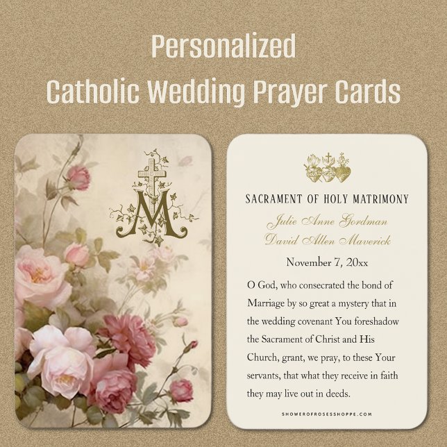 Vintag-katholische Gastgeschenk Hochzeit Gebetskar (All your wedding guests will LOVE to receive a beautiful remembrance card! )