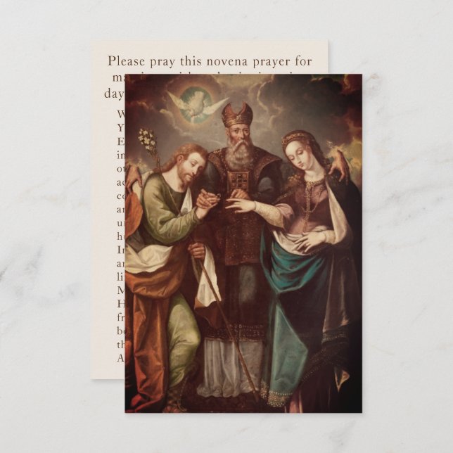 Vintag-katholische Personalisierte Hochzeitskarte Dankeskarte (Vorne/Hinten)