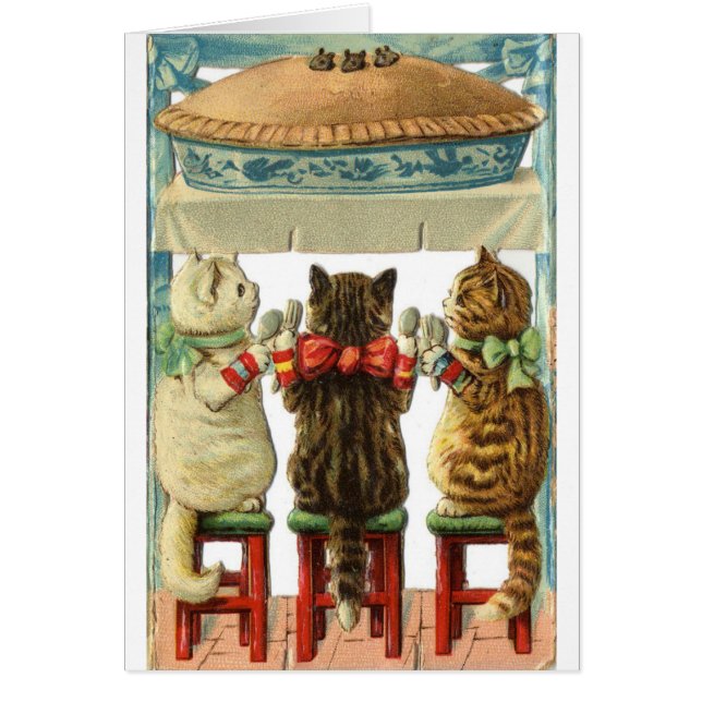 Vintag - Kätzchen bereit zur Mäusetorte, (Vorne)