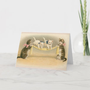 Vintag - Kätzchen, die Jump Rope spielen, Karte