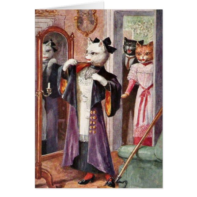 Vintag - Katze ganz oben gekleidet, (Vorne)