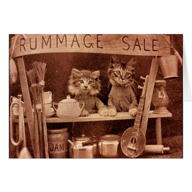 Vintag - Katzen an Rummage Verkauf, (Vorderseite (Horizontal))