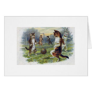 Vintag - Katzen, die Fußball spielen,