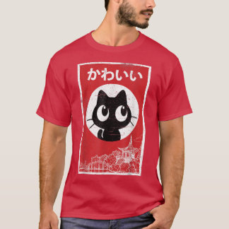 Vintag Kawaii Black Cat Ramen Lover Retro Japanes T-Shirt