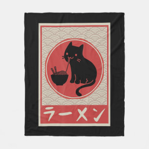 Vintag Kawaii Cat Ramen Anime japanische Gift Girl Fleecedecke