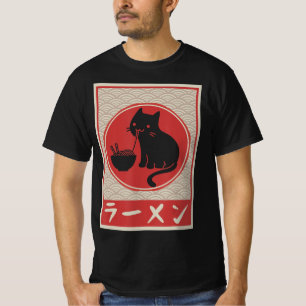 Vintag Kawaii Cat Ramen Anime japanische Gift Girl T-Shirt