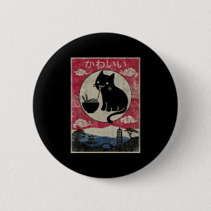 Vintag Kawaii Cat Ramen Anime Japanische Kinder Mä Button
