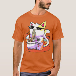 Vintag Kawaii Ramen Cat Japanisch Neko Noodle Gesc T-Shirt