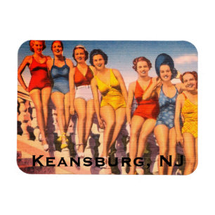 Vintag Keansburg, NJ Beach Scene - Jersey Shore Magnet