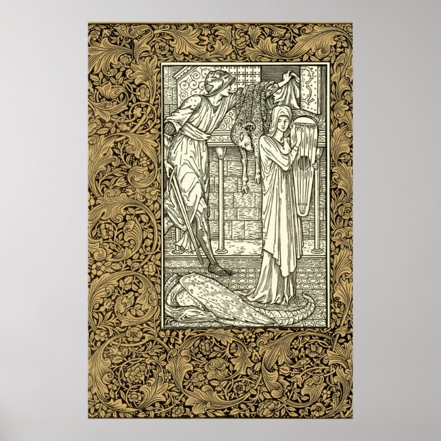 Vintag Kelmscott Press William Morris Border Poster (Vorne)