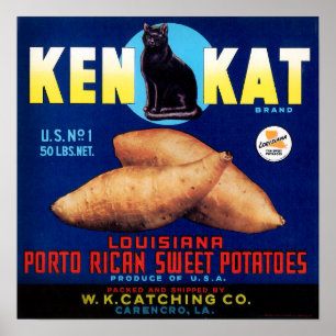 Vintag Ken Kat Porto Rico Süßkartoffeln Poster