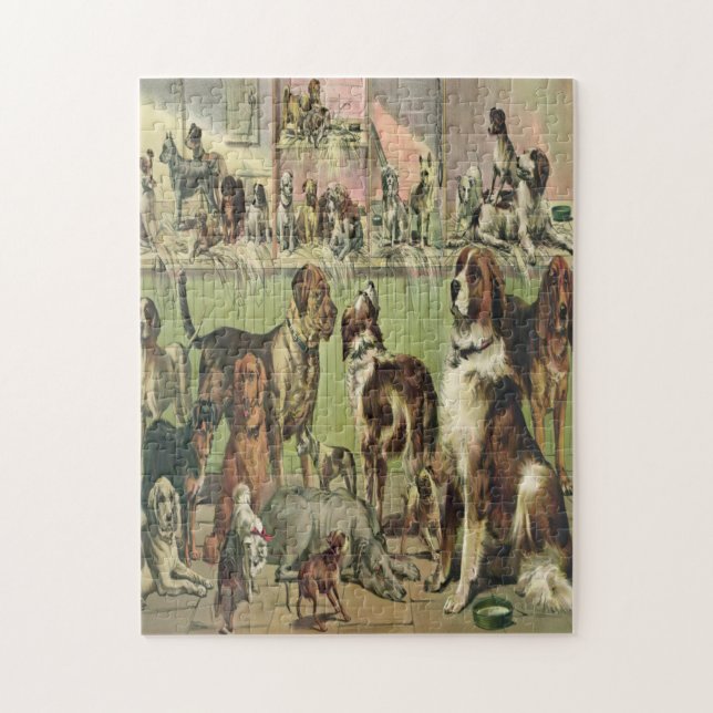 Vintag Kennel Club Hunde Puzzle (Vertikal)