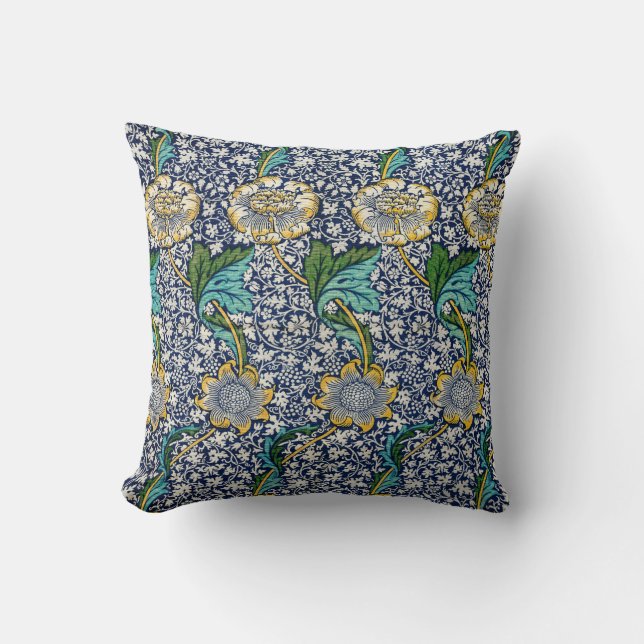 Vintag Kennet Floral William Morris Art Blue Kissen (Vorderseite)