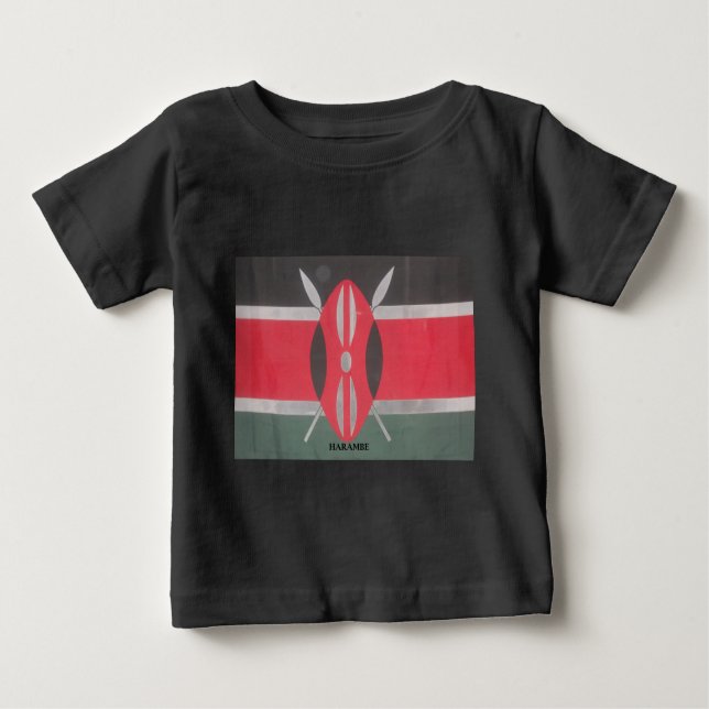 Vintag Kenya Flag Harambe Design Baby T-shirt (Vorderseite)