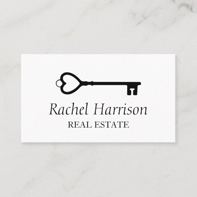 Vintag Key Real Anwesen Innenarchitektin Visitenkarte (Vorderseite)