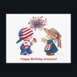 Vintag Kids Fireworks Happy Birthday America, ZSS Postkarte<br><div class="desc">Patriotische und Feuerwerk Feiertage und Erinnerung an diesem Punkt zeigen. Dieses Design sieht für jedes Produkt gut aus. ⭐ PERSONALISIEREN Sie diese Vorlage mit Ihren Bildern. ⭐ EDIT weiter,  um weitere Änderungen vorzunehmen. ⭐ ÜBERTRAGEN dieses Design auf jedes Produkt. Besuchen Sie alle meine Geschäfte auf bit.ly/SandyspiderStores (schneiden und einfügen).</div>