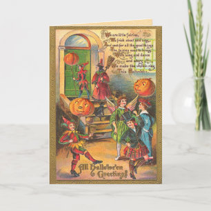 Vintag Kids Halloween Card Karte