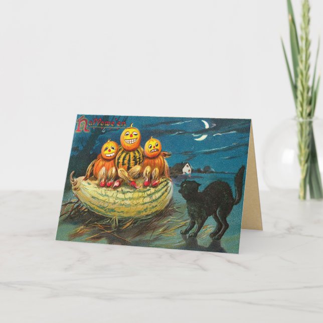 Vintag Kids Halloween Card Karte (Vorderseite)