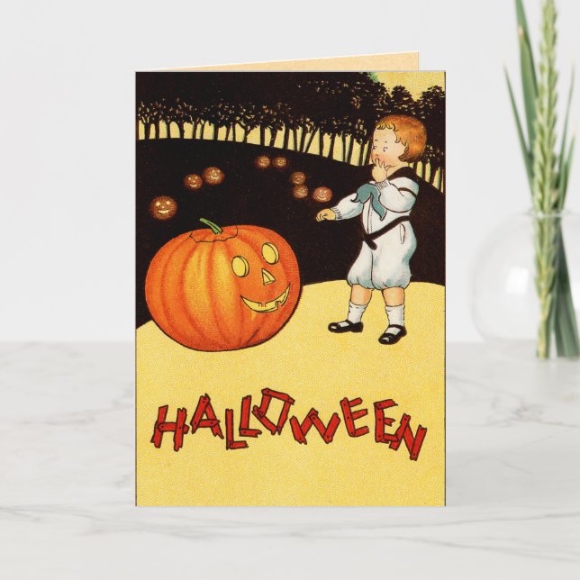 Vintag Kids Halloween Card Karte (Vorderseite)