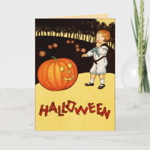 Vintag Kids Halloween Card Karte