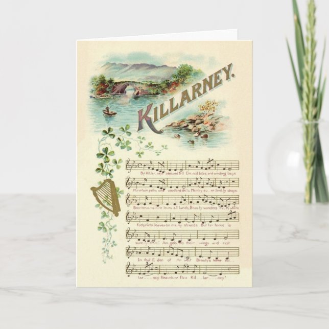 Vintag Killarney Song St. Patrick's Day Card Karte (Vorderseite)