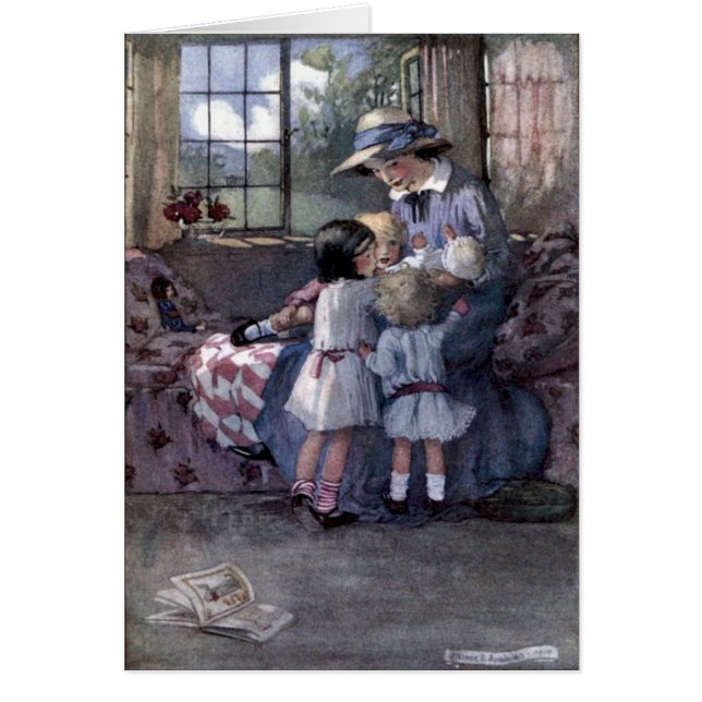 Vintag - Kinder treffen das neue Baby, (Vorne)