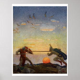 Vintag King Arthur Serie 3 Art Print Poster