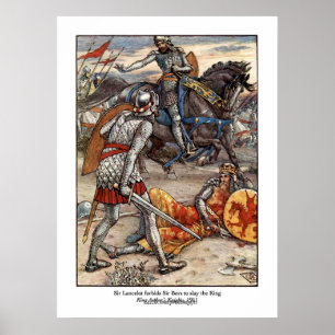 Vintag King Arthur & Sir Lancelot Art Poster