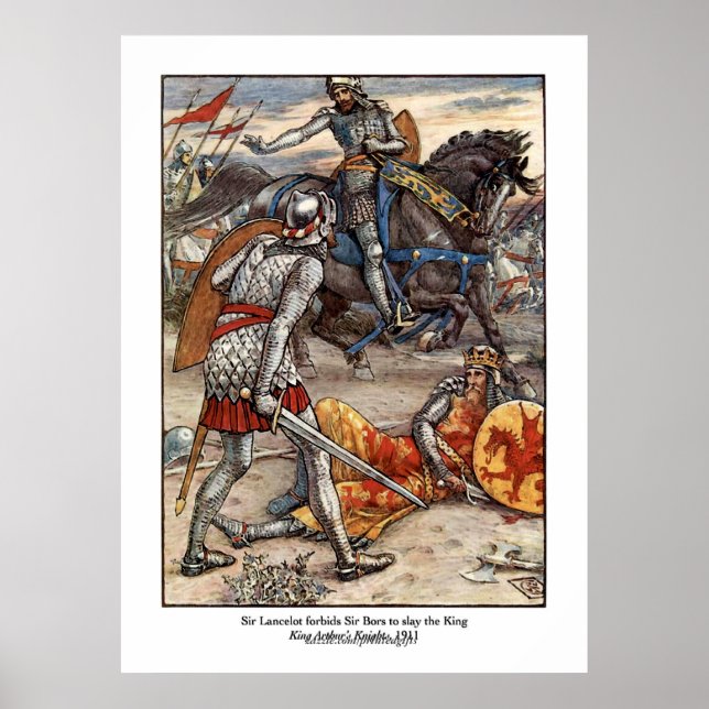 Vintag King Arthur & Sir Lancelot Art Poster (Vorne)